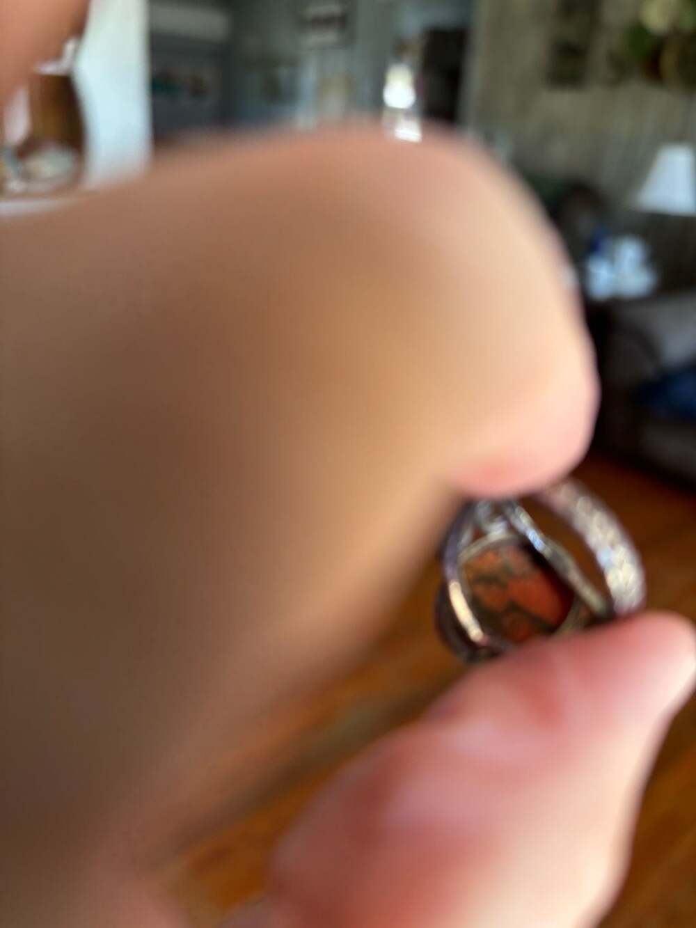 Vintage Sterling Silver Spiny Oyster Shell Ring Size 5 - Picture 7 of 7